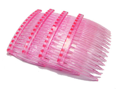 10 caurspīdīgas plastmasas matu sprādzes sānu ķemmes, 70 x 40 mm sieviešu ķemmes