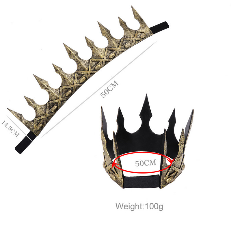 Vyrų karūna išleistuvių vakarėliams papuošti Karališkoji Tiara kostiumo aksesuarai Helovino scenos pasirodymas