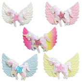 Új Candy Color Angel Wings flitterek Unikornis hajcsat nőknek Édes aranyos romantikus hajtű Esztétikus divatos hajkiegészítők
