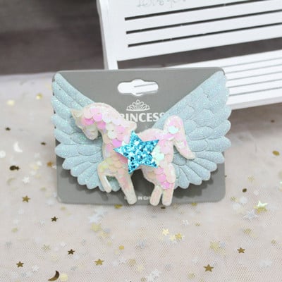Új Candy Color Angel Wings flitterek Unikornis hajcsat nőknek Édes aranyos romantikus hajtű Esztétikus divatos hajkiegészítők