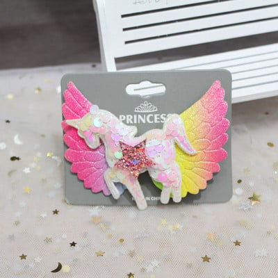 Új Candy Color Angel Wings flitterek Unikornis hajcsat nőknek Édes aranyos romantikus hajtű Esztétikus divatos hajkiegészítők
