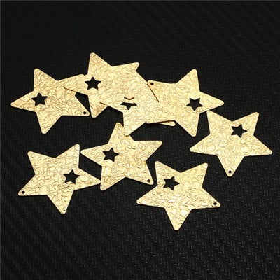 20 DB/tétel nagykereskedelmi réz sárgaréz Bling Star Charms medálok ékszerekhez barkács készítés nyaklánc csillag medál kiegészítők