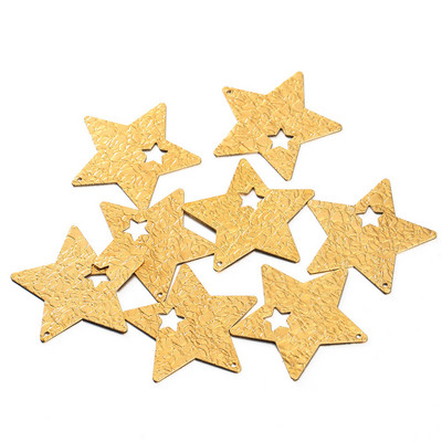 20 DB/tétel nagykereskedelmi réz sárgaréz Bling Star Charms medálok ékszerekhez barkács készítés nyaklánc csillag medál kiegészítők