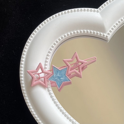 Többszínű Hollow Star Pentagram hajtű nőknek Édes, aranyos báj Esztétikus lányos hajcsat Koreai divatos hajkiegészítők