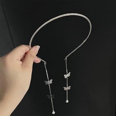 Daugiasluoksnė tinklinė vestuvinė galvos juosta, pilna Kalnų krištolinio akmens galvos grandinėlė tuščiavidurių plaukų priedai, krištoliniai galvos apdangalai, kepuraitės papuošalai