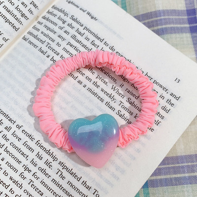 Sanjive ružičasto plave gumice za kosu u obliku srca za žene Slatke i slatke djevojke, elastično uže za kosu, estetika, modni dodaci za kosu, poklon