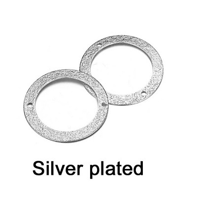 50 DB/tétel 22 mm-es Stardust dupla lyukú réz medálok Geometria sárgaréz lapos kerek medálok Fit karkötők ékszer készítés barkácsolás