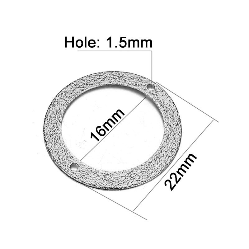 50 DB/tétel 22 mm-es Stardust dupla lyukú réz medálok Geometria sárgaréz lapos kerek medálok Fit karkötők ékszer készítés barkácsolás