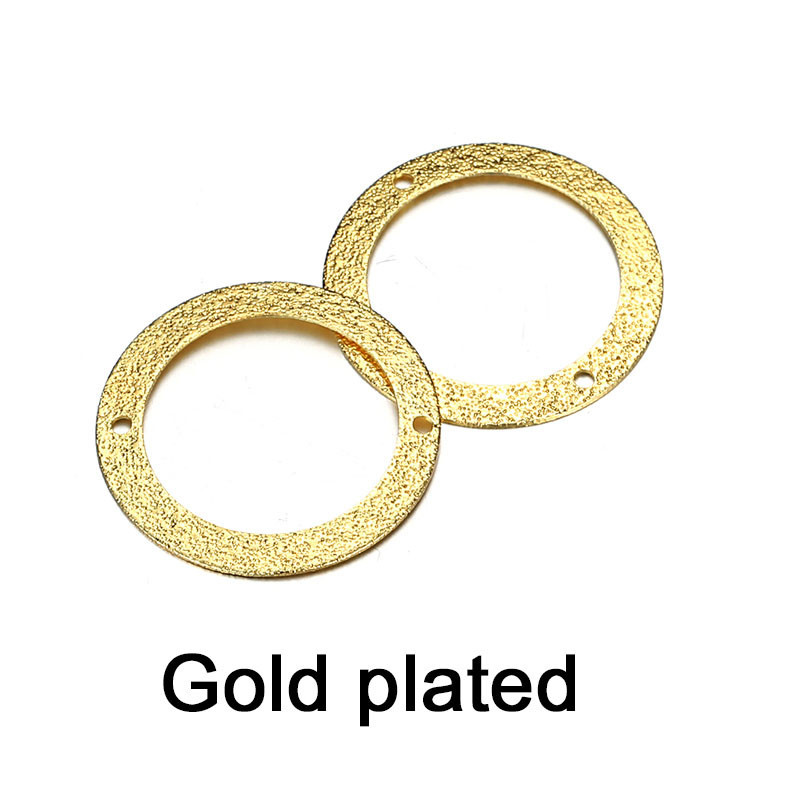 50 DB/tétel 22 mm-es Stardust dupla lyukú réz medálok Geometria sárgaréz lapos kerek medálok Fit karkötők ékszer készítés barkácsolás
