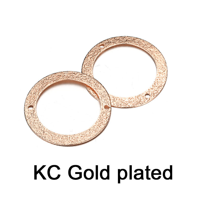 50 DB/tétel 22 mm-es Stardust dupla lyukú réz medálok Geometria sárgaréz lapos kerek medálok Fit karkötők ékszer készítés barkácsolás