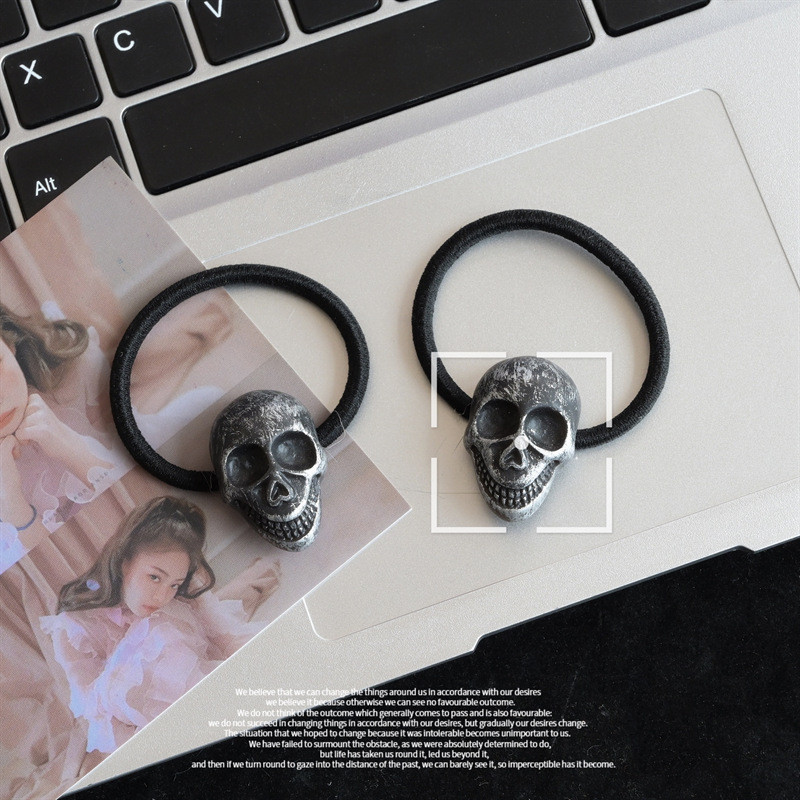 Punk Vintage Horror Skeleton Hajkötél nőknek Retro Sötét Menő Kreatív Trend Hajkötők Gótikus divatos hajkiegészítők Ajándék
