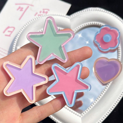Színes Pentagram Star hajcsat nőknek Rajzfilm Édes Aranyos Y2k Esztétikus Csajos Hajtű Koreai divatos hajkiegészítők ajándék