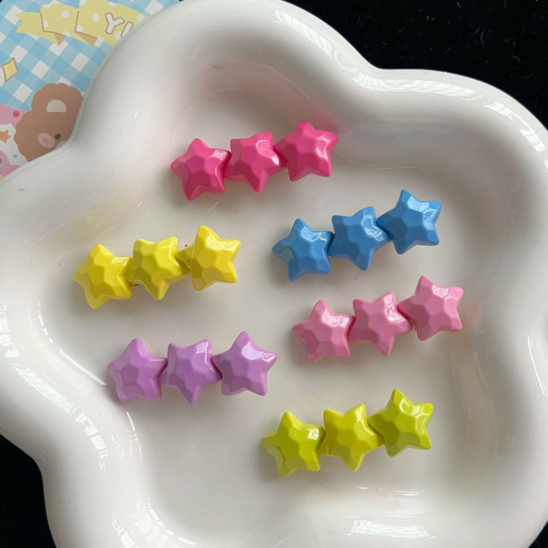 Candy Color Pentagram Star Hajtű Nőknek Édes Aranyos Csaj Esztétikus Hajcsat Bűbáj Szép divatos Hajkiegészítők Ajándék