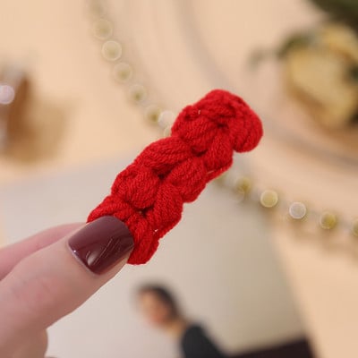 Aranyos szövésű gyapjú csavart hajcsat, női, édes, szép, esztétikus, csajos frufru oldalcsipesz Egyszerű, alkalmi divatos hajkiegészítők új