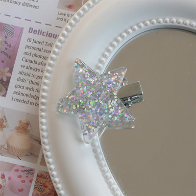Trend Colorful Sequins Star Pentagram hajtű nőknek Édes, aranyos lányos divatos hajcsat Esztétikus Y2k hajkiegészítők Ajándék