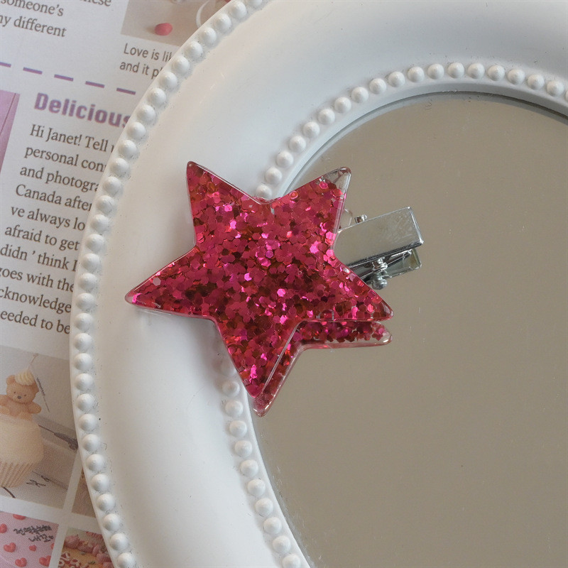 Trend Colorful Sequins Star Pentagram hajtű nőknek Édes, aranyos lányos divatos hajcsat Esztétikus Y2k hajkiegészítők Ajándék