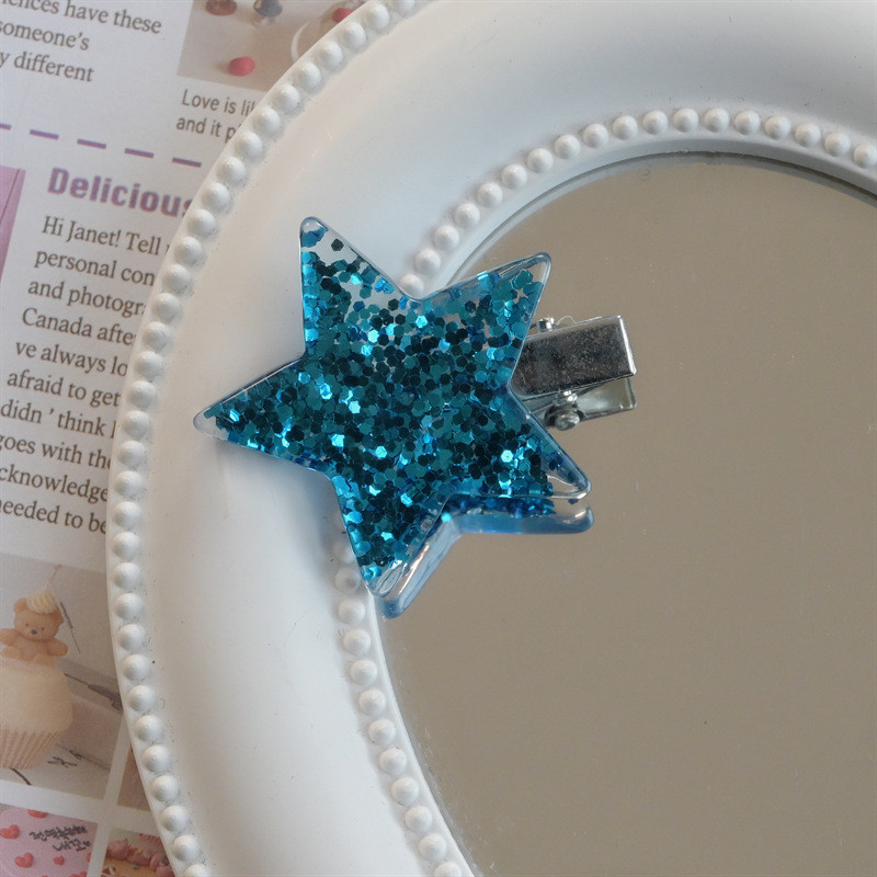 Trend Colorful Sequins Star Pentagram hajtű nőknek Édes, aranyos lányos divatos hajcsat Esztétikus Y2k hajkiegészítők Ajándék