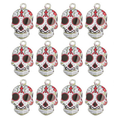 10 vnt/stal. 15x23 mm emaliniai kaukolės pakabukai „pasidaryk pats“ kaklo papuošalų auskarai, skirti papuošalams gaminti