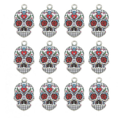 10 vnt/stal. 15x23 mm emaliniai kaukolės pakabukai „pasidaryk pats“ kaklo papuošalų auskarai, skirti papuošalams gaminti