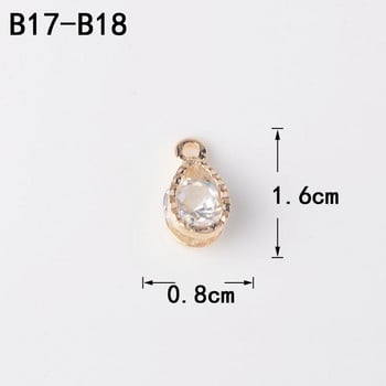 10 ΤΕΜ/Παρτίδα Shining Small Zircon Series Geometry Flower Heart Crystal Charms για Αξεσουάρ κατασκευής κοσμημάτων DIY