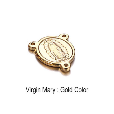 5 vnt. 17 * 20 mm katalikų krikščionių nerūdijančio plieno Mergelės Marijos žavesys papuošalams, gaminantiems trijų skylių jungtis, religinius priedus