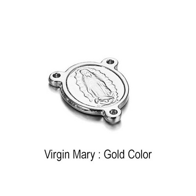 5 vnt. 17 * 20 mm katalikų krikščionių nerūdijančio plieno Mergelės Marijos žavesys papuošalams, gaminantiems trijų skylių jungtis, religinius priedus
