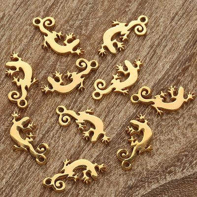 10 DB új rozsdamentes acél gyík medál ékszerekhez barkácsolás Gecko Charms medálok készítése kiegészítők