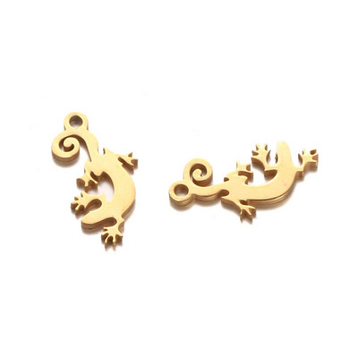 10 DB új rozsdamentes acél gyík medál ékszerekhez barkácsolás Gecko Charms medálok készítése kiegészítők