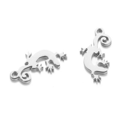 10 DB új rozsdamentes acél gyík medál ékszerekhez barkácsolás Gecko Charms medálok készítése kiegészítők