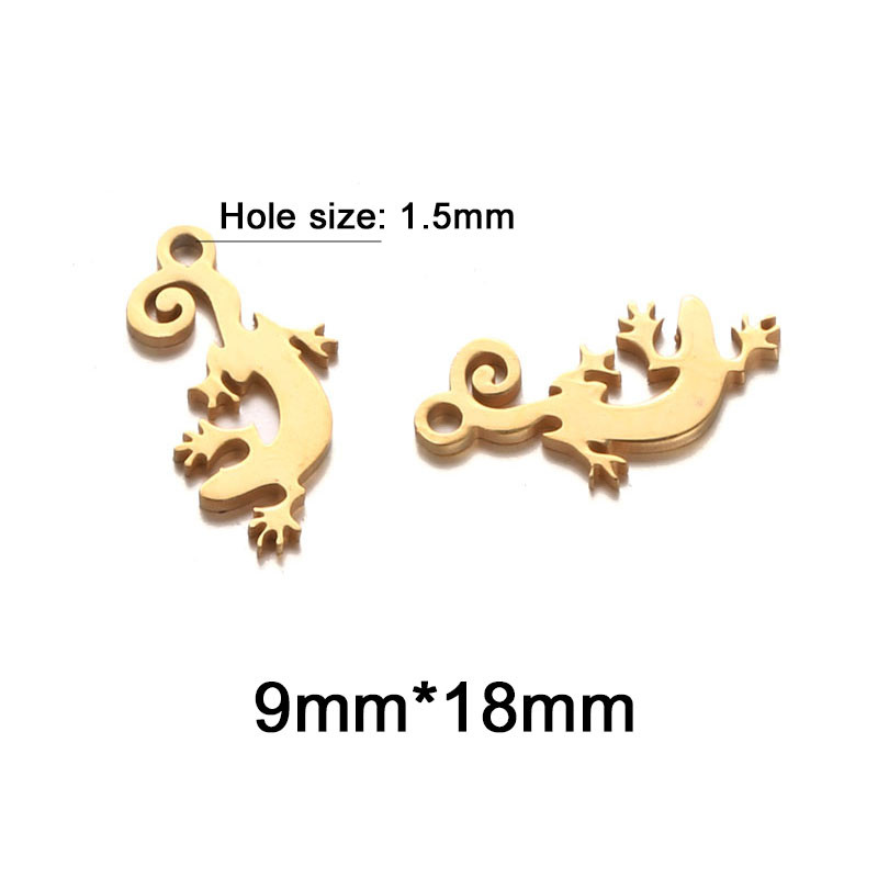 10 DB új rozsdamentes acél gyík medál ékszerekhez barkácsolás Gecko Charms medálok készítése kiegészítők