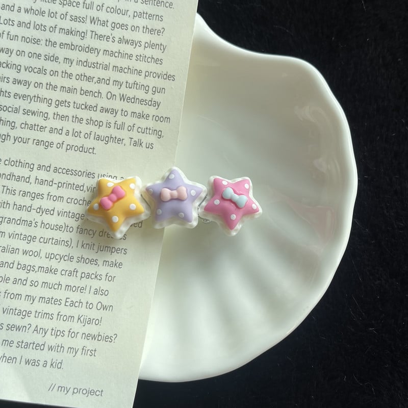 Sweetheart Girly Macaron Color Star Bow hajcsat nőknek Aranyos Esztétika Charm Hajtű Koreai alkalmi divatos hajkiegészítők