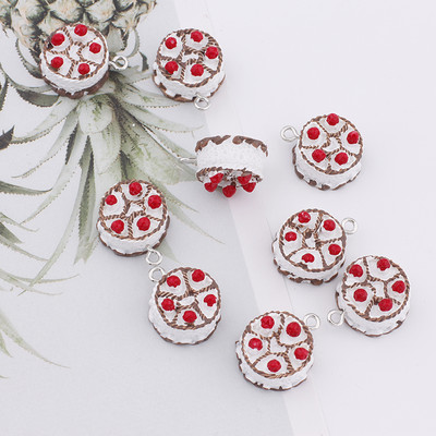 10 bucăți 3D pentru prăjitură de aniversare alimente din rășină Brelocuri drăguțe cu pandantiv Kawaii pentru cercei, colier, bijuterii, accesorii, bricolaj