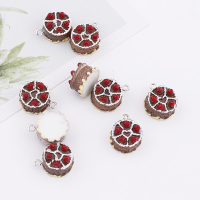 10 bucăți 3D pentru prăjitură de aniversare alimente din rășină Brelocuri drăguțe cu pandantiv Kawaii pentru cercei, colier, bijuterii, accesorii, bricolaj