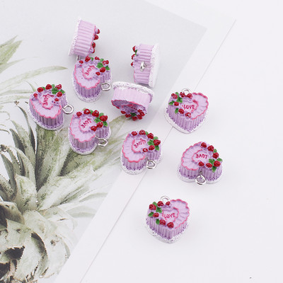 10 bucăți 3D pentru prăjitură de aniversare alimente din rășină Brelocuri drăguțe cu pandantiv Kawaii pentru cercei, colier, bijuterii, accesorii, bricolaj