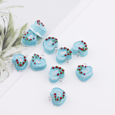 10 bucăți 3D pentru prăjitură de aniversare alimente din rășină Brelocuri drăguțe cu pandantiv Kawaii pentru cercei, colier, bijuterii, accesorii, bricolaj