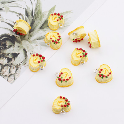 10 bucăți 3D pentru prăjitură de aniversare alimente din rășină Brelocuri drăguțe cu pandantiv Kawaii pentru cercei, colier, bijuterii, accesorii, bricolaj
