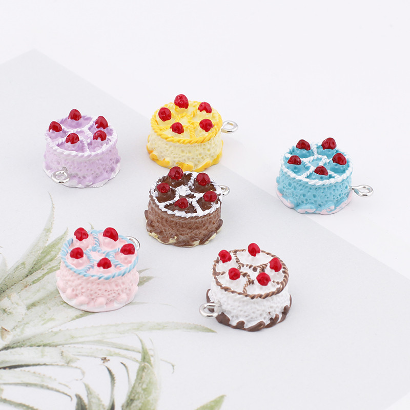 10 bucăți 3D pentru prăjitură de aniversare alimente din rășină Brelocuri drăguțe cu pandantiv Kawaii pentru cercei, colier, bijuterii, accesorii, bricolaj