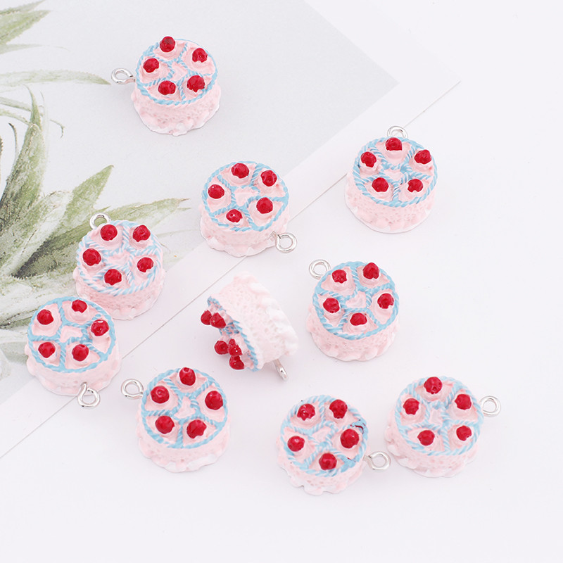 10 bucăți 3D pentru prăjitură de aniversare alimente din rășină Brelocuri drăguțe cu pandantiv Kawaii pentru cercei, colier, bijuterii, accesorii, bricolaj