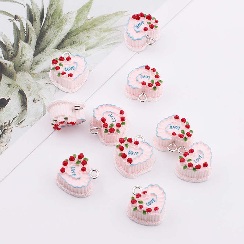 10 bucăți 3D pentru prăjitură de aniversare alimente din rășină Brelocuri drăguțe cu pandantiv Kawaii pentru cercei, colier, bijuterii, accesorii, bricolaj