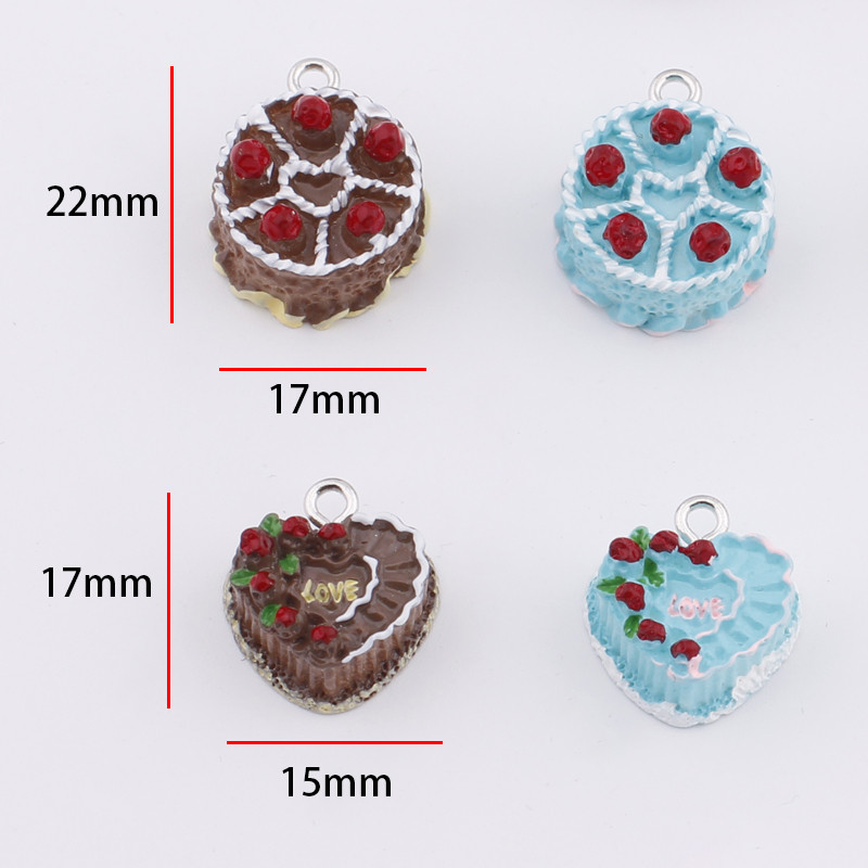 10 bucăți 3D pentru prăjitură de aniversare alimente din rășină Brelocuri drăguțe cu pandantiv Kawaii pentru cercei, colier, bijuterii, accesorii, bricolaj