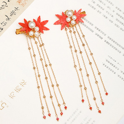 2kom leptir kopča za kosu Crveni cvijet Biseri Ukosnice Kineska modna ukosnica Ženska Hanfu haljina Nakit za kosu Dodaci Ukrasi