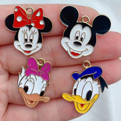 10db Cartoon Head Charm Zománc Animal Charms medál karkötőhöz DIY fülbevaló nyaklánc kulcstartó ékszer kiegészítők