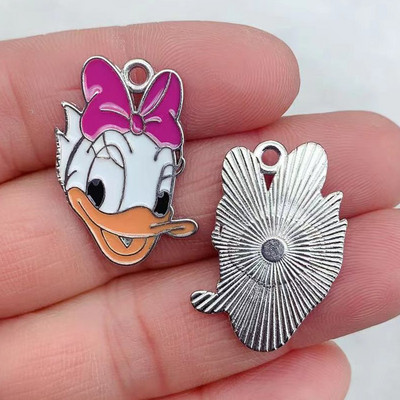 10db Cartoon Head Charm Zománc Animal Charms medál karkötőhöz DIY fülbevaló nyaklánc kulcstartó ékszer kiegészítők