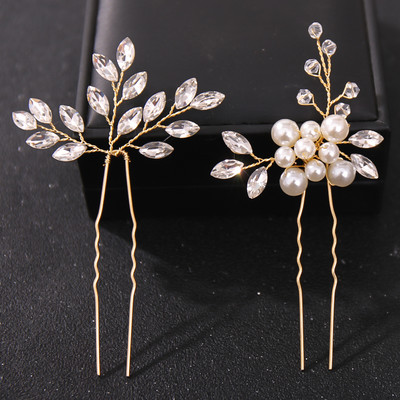 Crystal Pearl Flower Hajtűk Clipek Női Menyasszonyi Haj Ékszerek Esküvői Haj Kiegészítők Strasszos Party Hajtű Fejdísz