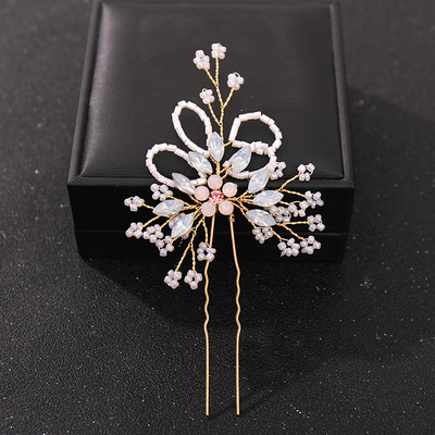 Crystal Pearl Flower Hajtűk Clipek Női Menyasszonyi Haj Ékszerek Esküvői Haj Kiegészítők Strasszos Party Hajtű Fejdísz