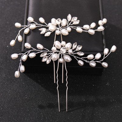 Crystal Pearl Flower Hajtűk Clipek Női Menyasszonyi Haj Ékszerek Esküvői Haj Kiegészítők Strasszos Party Hajtű Fejdísz