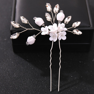 Crystal Pearl Flower Hajtűk Clipek Női Menyasszonyi Haj Ékszerek Esküvői Haj Kiegészítők Strasszos Party Hajtű Fejdísz