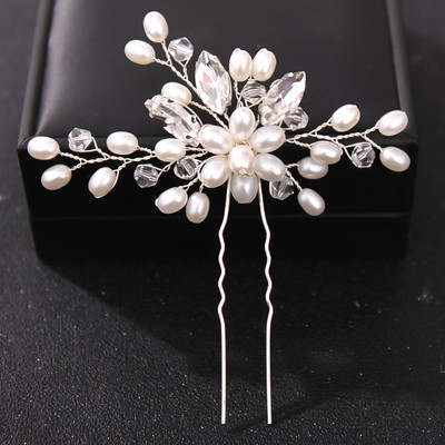 Crystal Pearl Flower Hajtűk Clipek Női Menyasszonyi Haj Ékszerek Esküvői Haj Kiegészítők Strasszos Party Hajtű Fejdísz