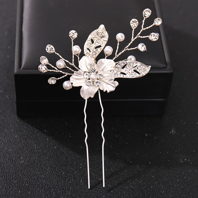 Crystal Pearl Flower Hajtűk Clipek Női Menyasszonyi Haj Ékszerek Esküvői Haj Kiegészítők Strasszos Party Hajtű Fejdísz