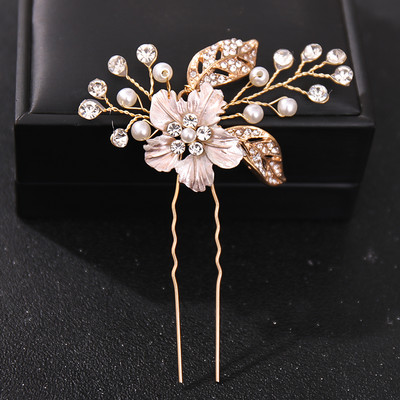 Crystal Pearl Flower Hajtűk Clipek Női Menyasszonyi Haj Ékszerek Esküvői Haj Kiegészítők Strasszos Party Hajtű Fejdísz